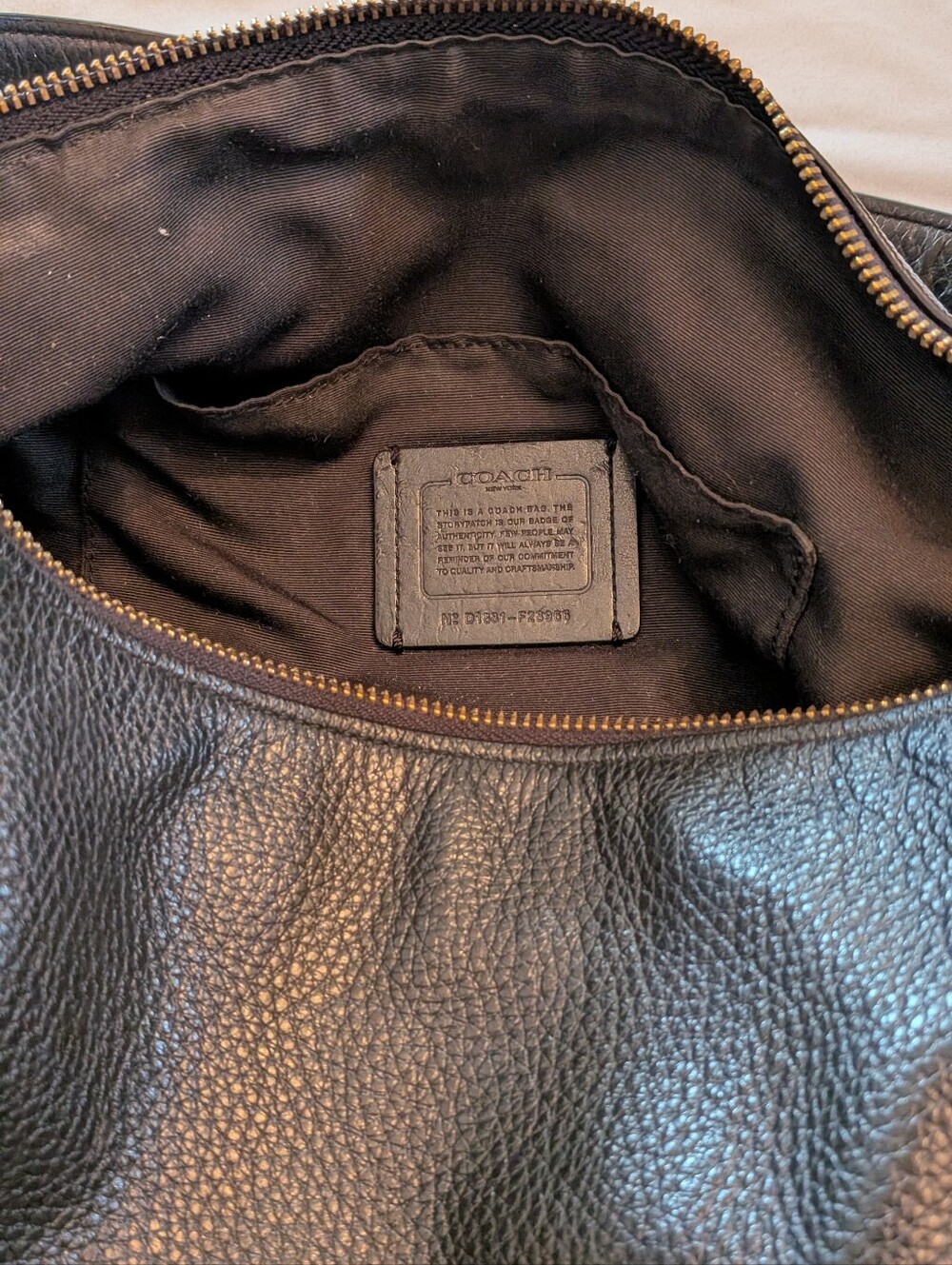 Coach Mia Black Pebbled Leather Shoulder Bag with Gold Hardware - Picture 3 of 3